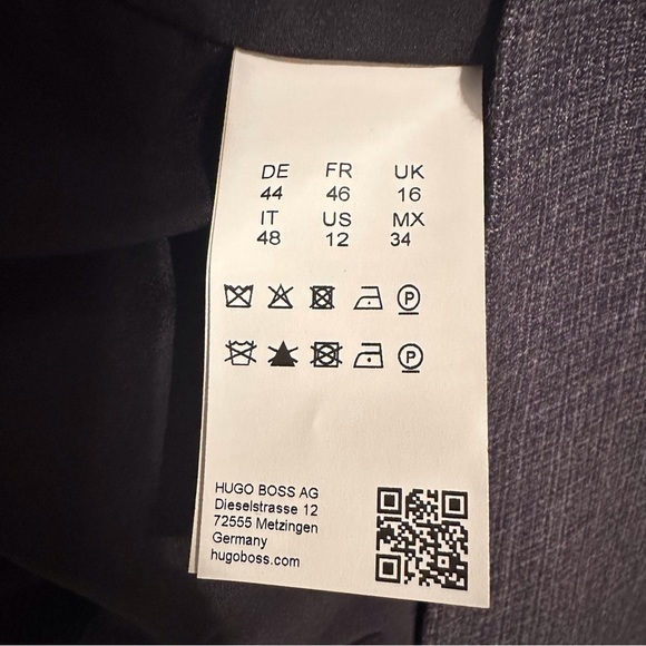 HUGO‎ BOSS Fall 23 Dirusa Stretch Wool Sheath Dress Navy Color Block Size 12 - Picture 14 of 16